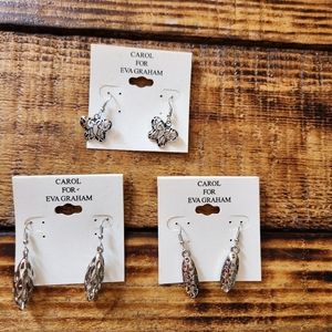 Carol For Eva Graham Earrings Lot of 3 Pair